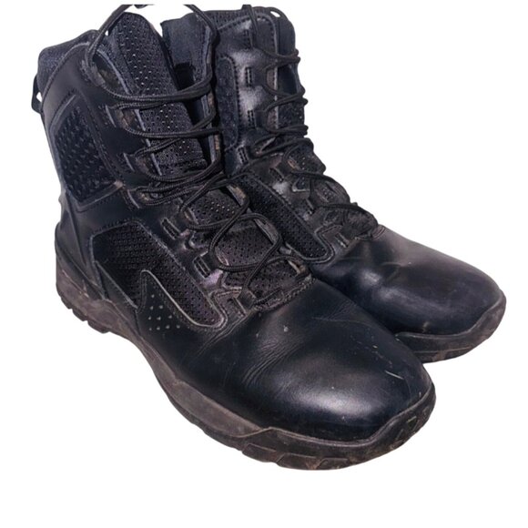 Belville Tactical Research Ultralite Leather 8 Black Combat Boots Zipper - Picture 1 of 12